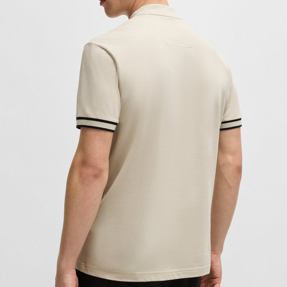BOSS Golf Shirt - Pariq QZ Regular Fit - Stone Beige WI26