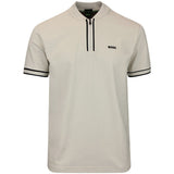 BOSS Golf Shirt - Pariq QZ Regular Fit - Stone Beige WI26
