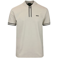 BOSS Golf Shirt - Pariq QZ Regular Fit - Stone Beige WI26
