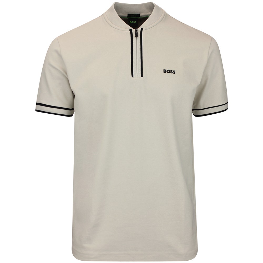 BOSS Golf Shirt - Pariq QZ Regular Fit - Stone Beige WI26