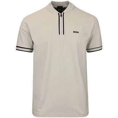 BOSS Golf Shirt - Pariq QZ Regular Fit - Stone Beige WI26