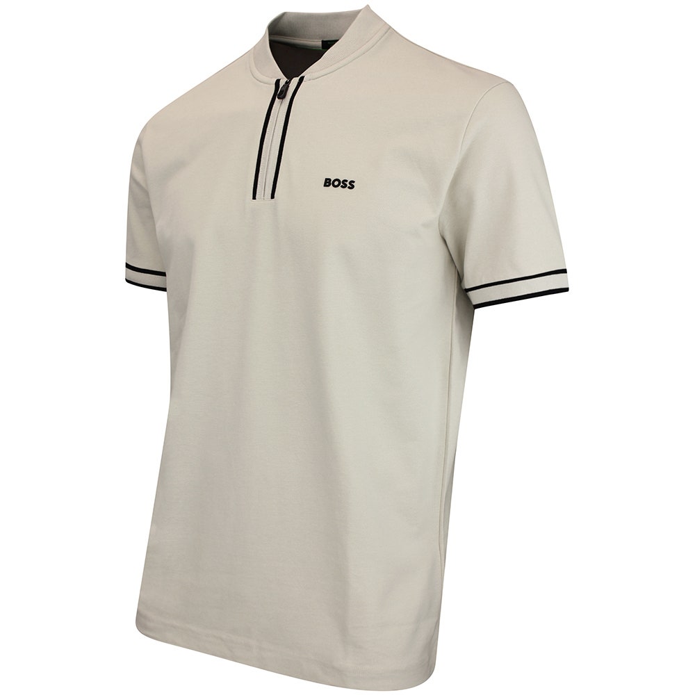 BOSS Golf Shirt - Pariq QZ Regular Fit - Stone Beige WI26