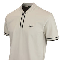 BOSS Golf Shirt - Pariq QZ Regular Fit - Stone Beige WI26