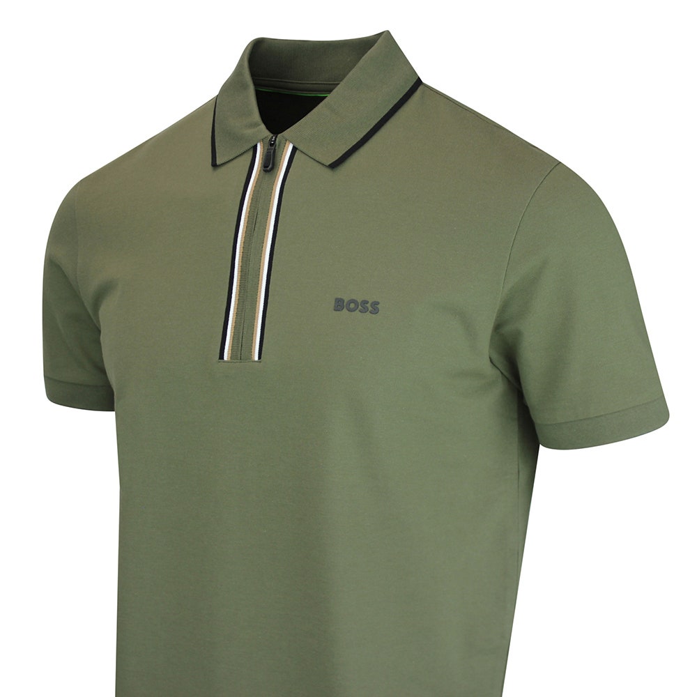 BOSS Golf Shirt - Philix GOC Slim QZ - Khaki Green WI26