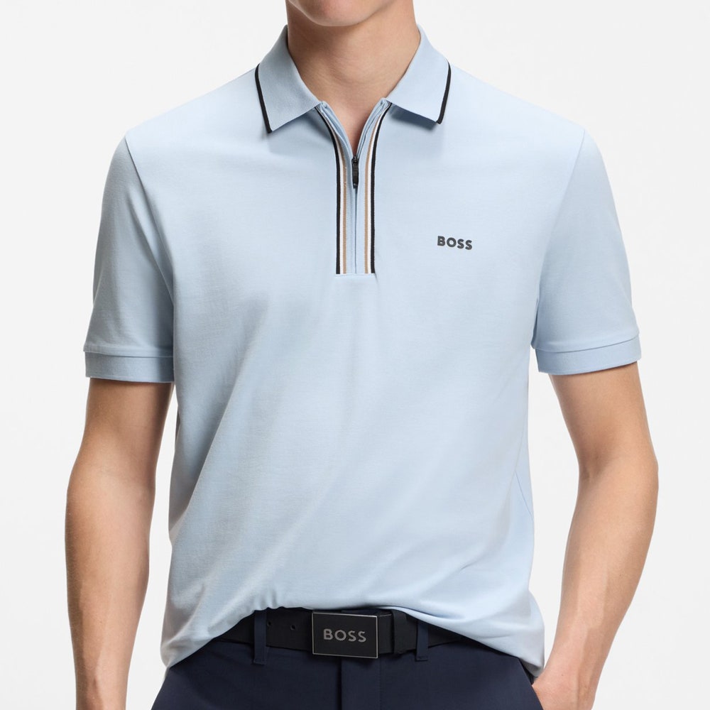 BOSS Golf Shirt - Philix GOC Slim QZ - Skyway SU26