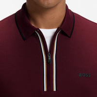 BOSS Golf Shirt - Philix GOC Slim QZ - Zinfandel WI26