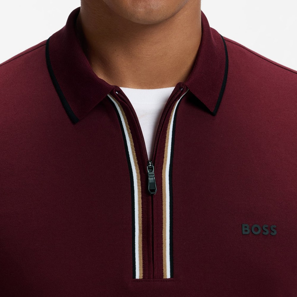 BOSS Golf Shirt - Philix GOC Slim QZ - Zinfandel WI26