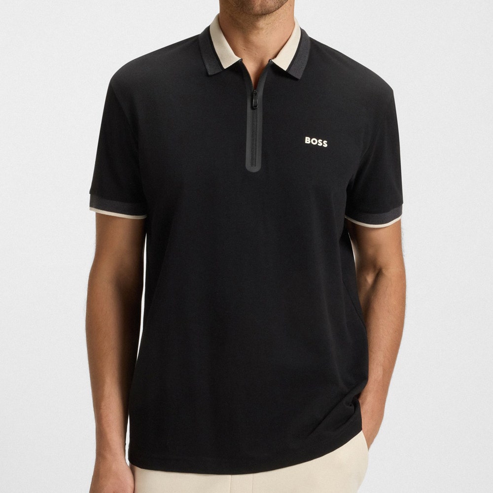 BOSS Golf Shirt - Philix H19 QZ Reg. Fit - Black WI25