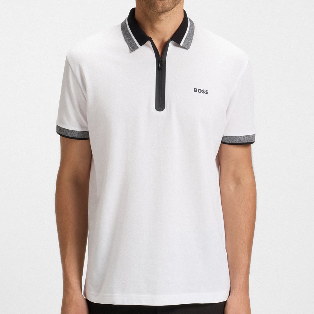BOSS Golf Shirt - Philix H19 QZ Reg. Fit - Bright White WI25