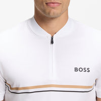 BOSS Golf Shirt - Spin Bodymapped TOC Slim - Bright White SP26
