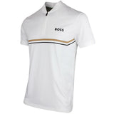 BOSS Golf Shirt - Spin Bodymapped TOC Slim - Bright White SP26