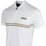 BOSS Golf Shirt - Spin Bodymapped TOC Slim - Bright White SP26