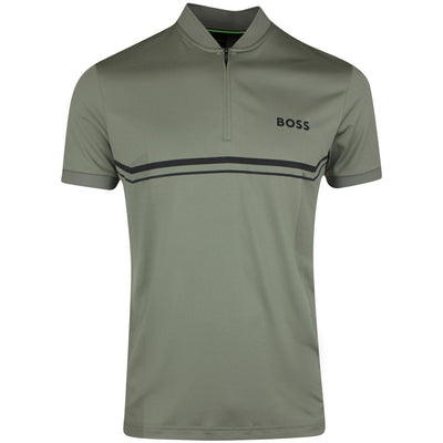 BOSS Golf Shirt - Spin Bodymapped TOC Slim - Olive Green SP26