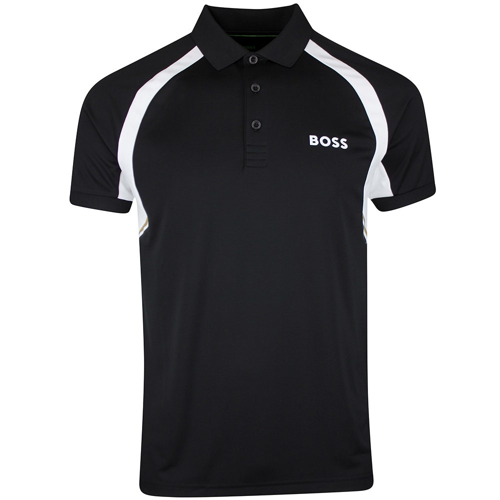 BOSS Golf Shirt - Spin Colourblock TOC Slim - Black SP26