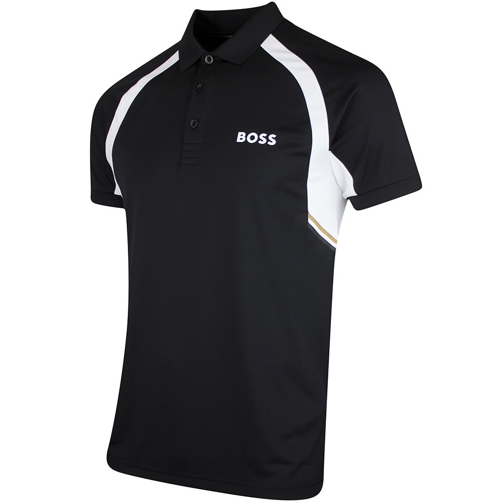 BOSS Golf Shirt - Spin Colourblock TOC Slim - Black SP26