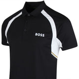 BOSS Golf Shirt - Spin Colourblock TOC Slim - Black SP26
