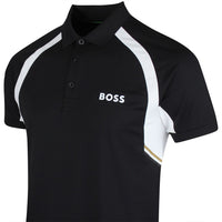 BOSS Golf Shirt - Spin Colourblock TOC Slim - Black SP26