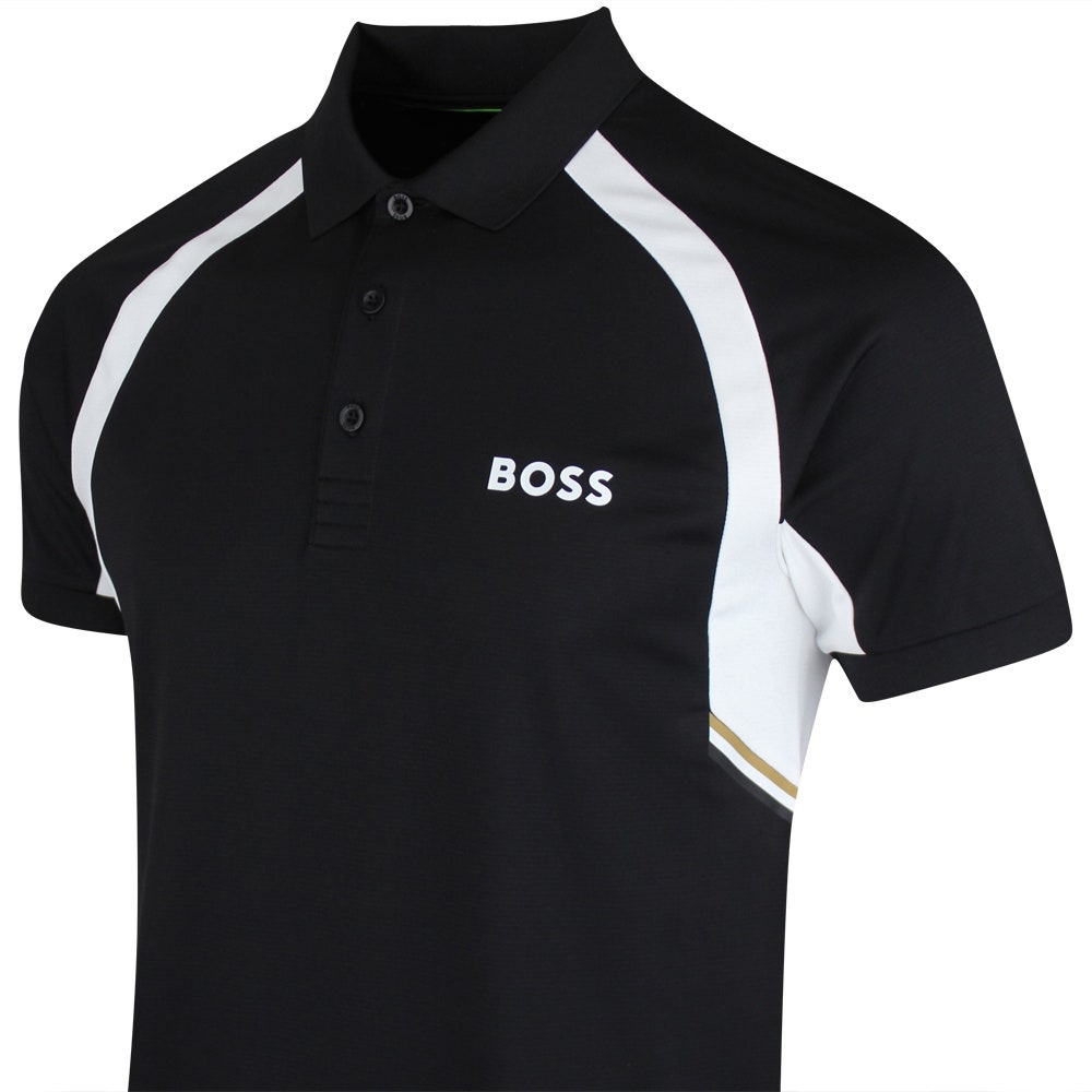 BOSS Golf Shirt - Spin Colourblock TOC Slim - Black SP26