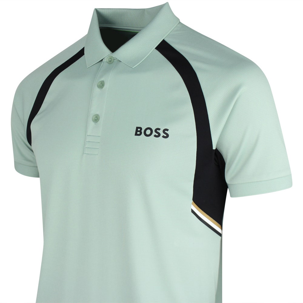 BOSS Golf Shirt - Spin Colourblock TOC Slim - Iceberg Green SP26