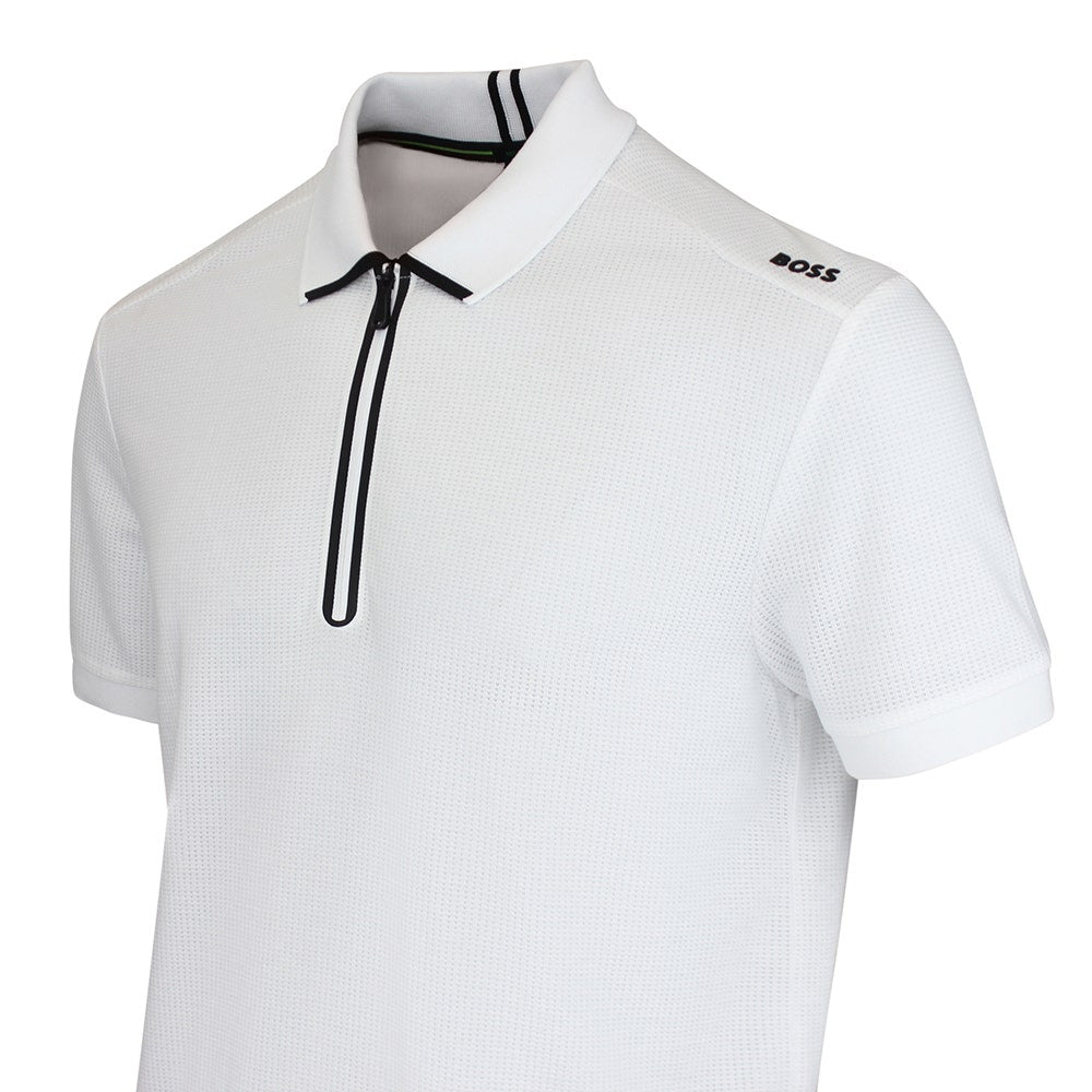BOSS Golf Shirt - Terrace Reg. Fit QZ - Bright White SU26