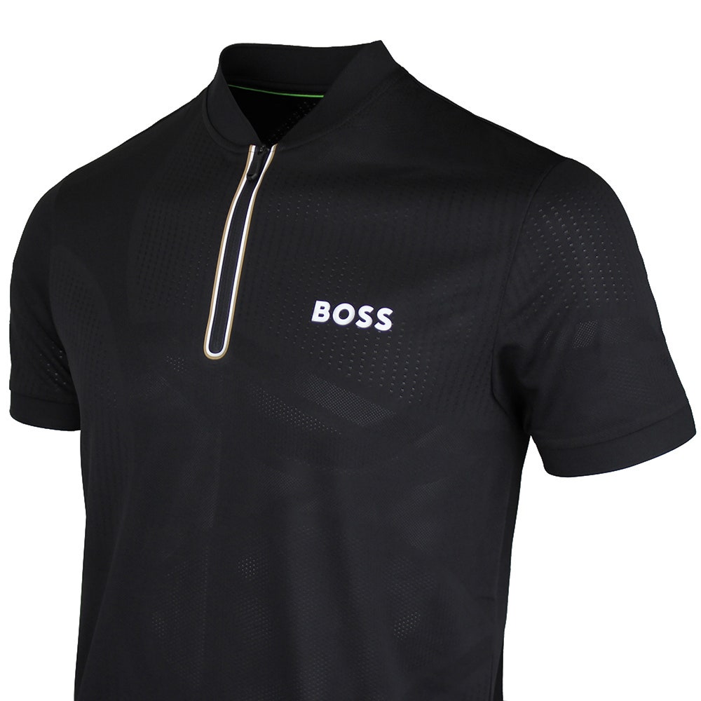 BOSS Golf Shirt - TOC Serve 3 Slim QZ - Black SU26