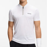 BOSS Golf Shirt - TOC Serve 3 Slim QZ - Bright White SU26