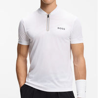 BOSS Golf Shirt - TOC Serve 3 Slim QZ - Bright White SU26
