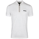 BOSS Golf Shirt - TOC Serve 3 Slim QZ - Bright White SU26