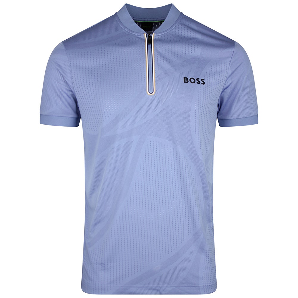 BOSS Golf Shirt - TOC Serve 3 Slim QZ - Colony Blue SU26