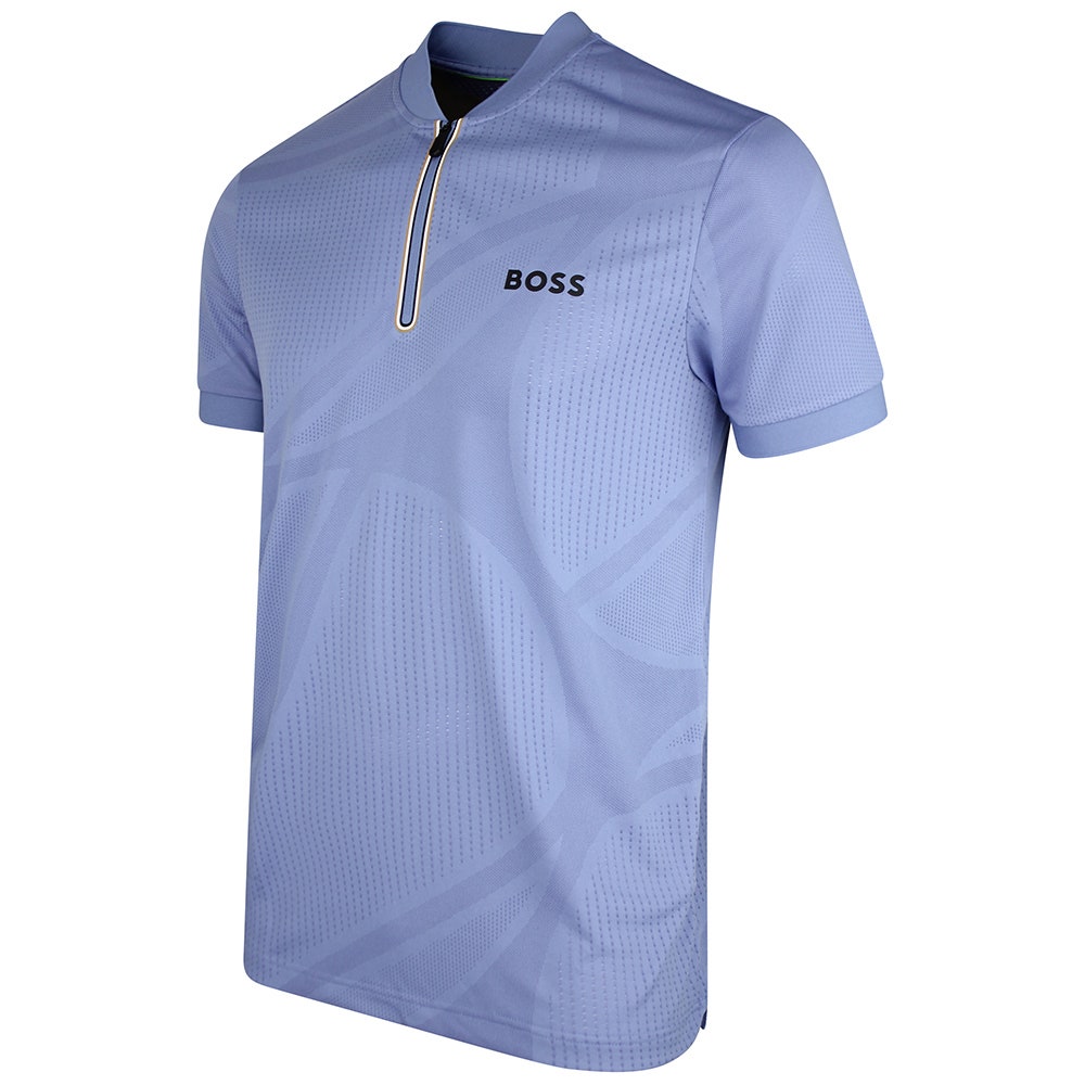 BOSS Golf Shirt - TOC Serve 3 Slim QZ - Colony Blue SU26