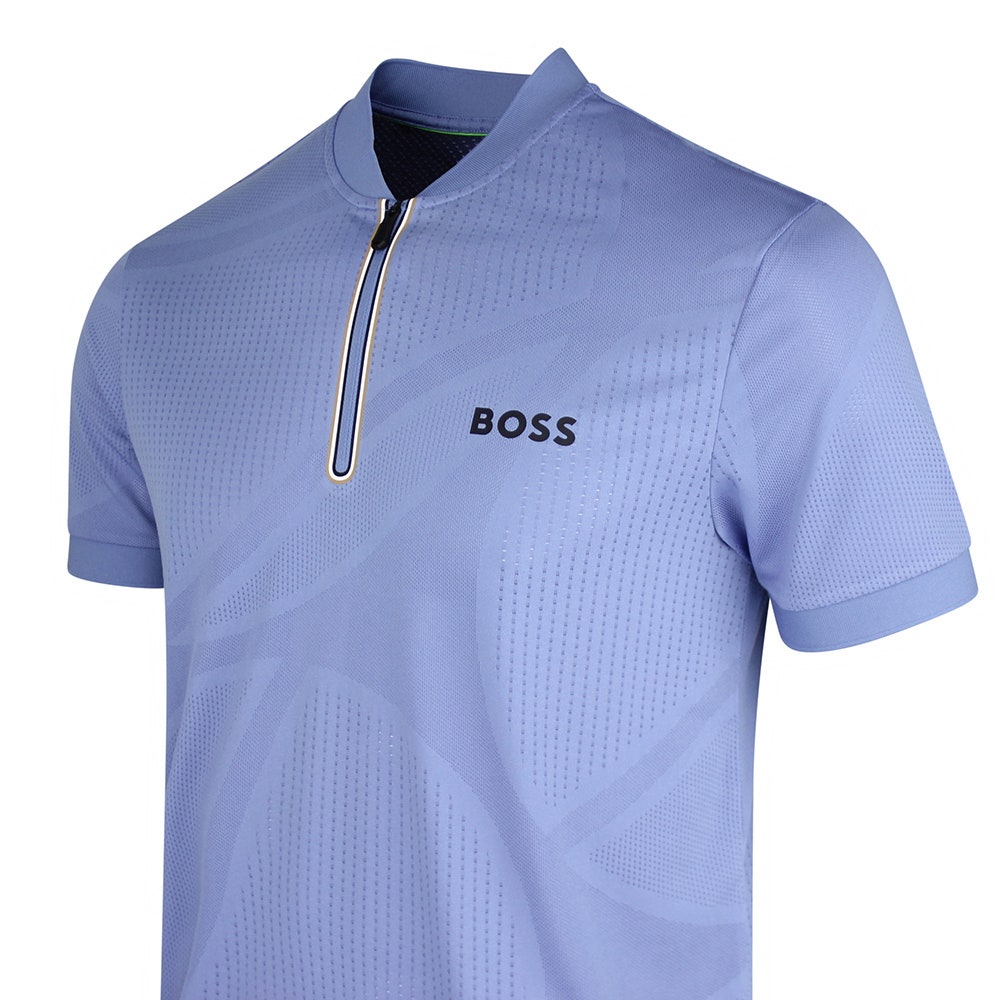 BOSS Golf Shirt - TOC Serve 3 Slim QZ - Colony Blue SU26