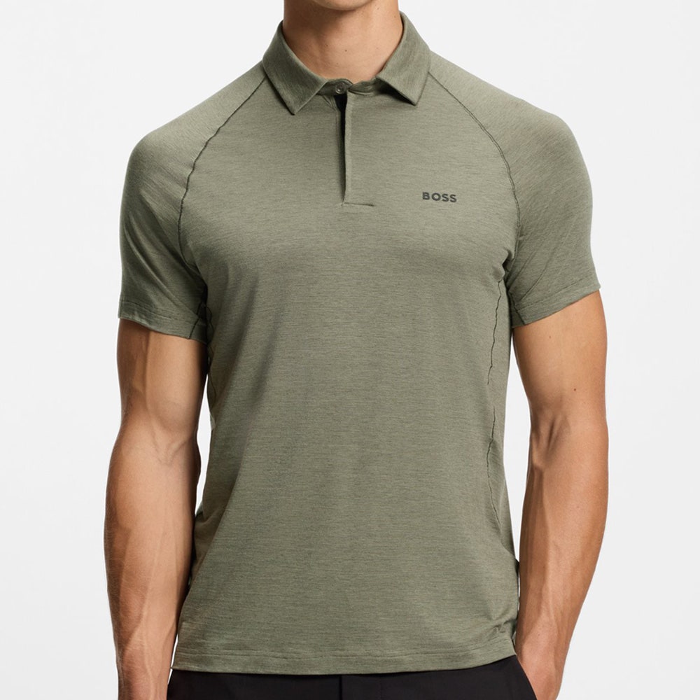 BOSS Golf Shirt - Tour Wool Slim - Olive Green SP26