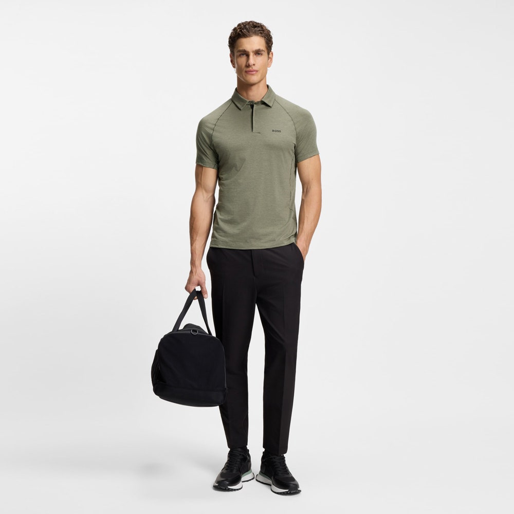 BOSS Golf Shirt - Tour Wool Slim - Olive Green SP26