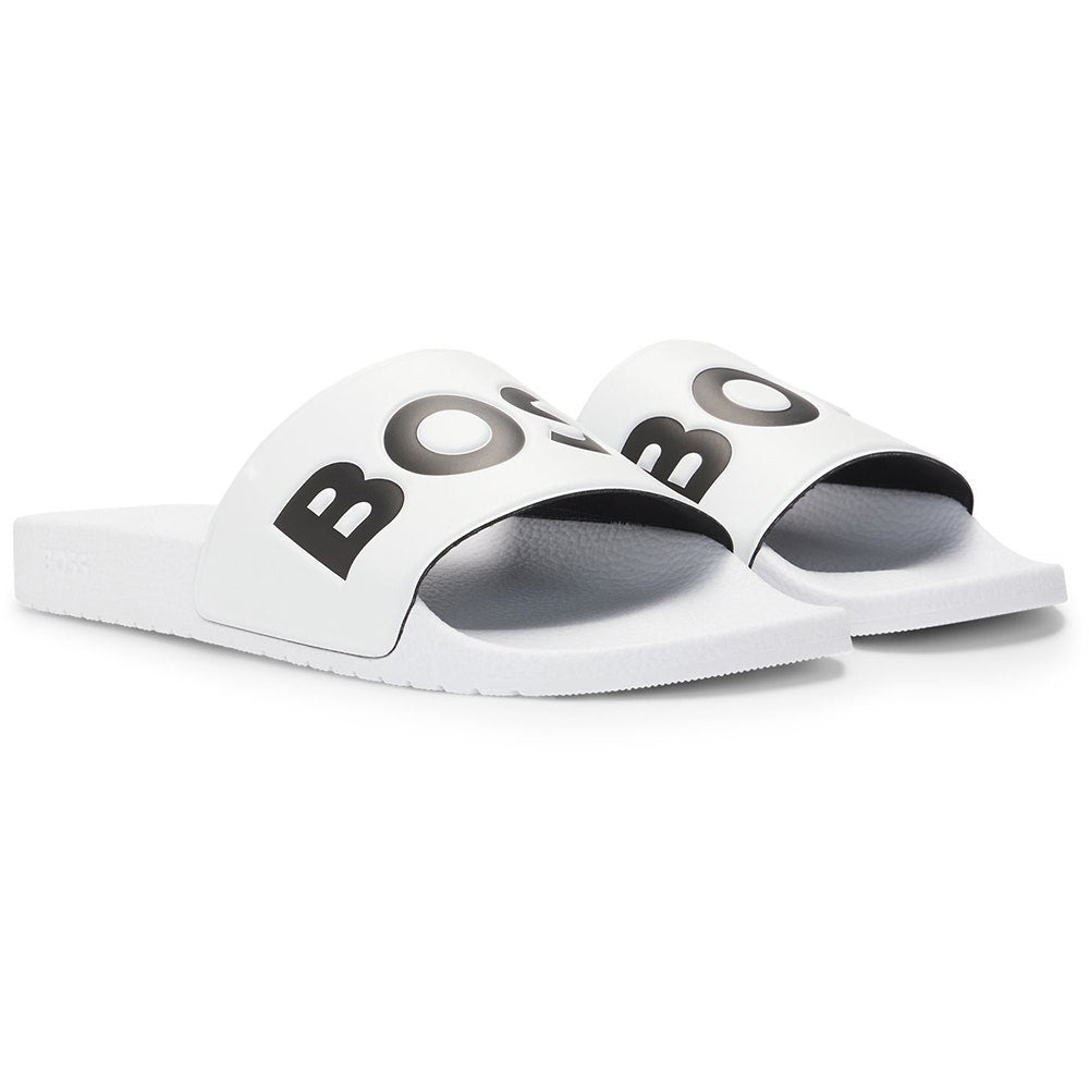 BOSS Golf Sliders - Aryeh Logo - Bright White SU25