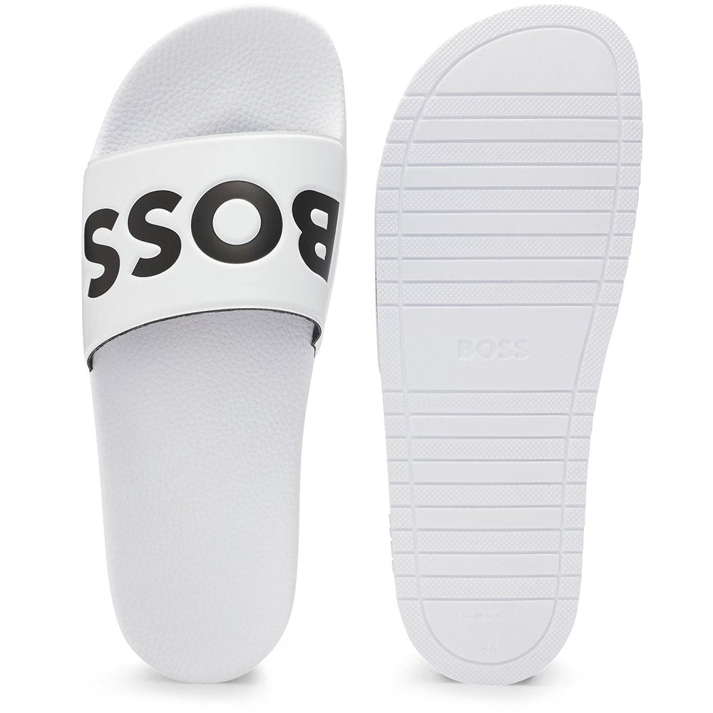 BOSS Golf Sliders - Aryeh Logo - Bright White SU25