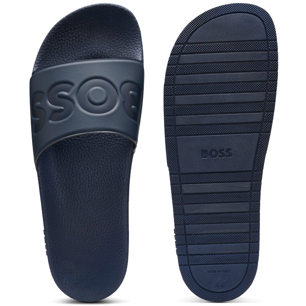 BOSS Golf Sliders - Aryeh Logo - Navy Blue FA25