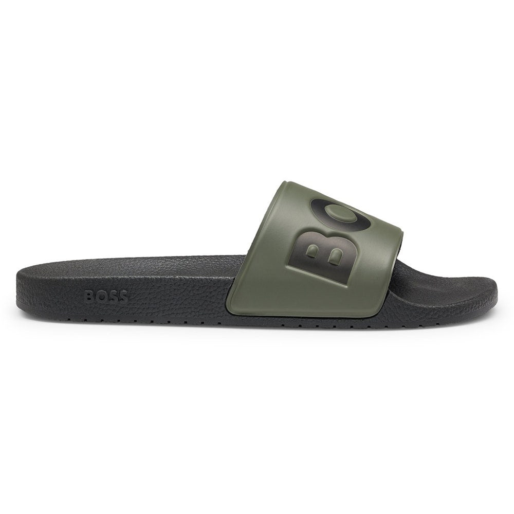 BOSS Golf Sliders - Aryeh Logo - Olive - Black FA25