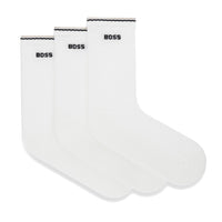 BOSS Golf Socks - QS Rib Stripe CC - 3 Pack White SP26