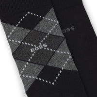 BOSS Golf Socks - RS Argyle CC - 2 Pack Black SP26