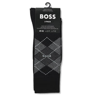 BOSS Golf Socks - RS Argyle CC - 2 Pack Black SP26
