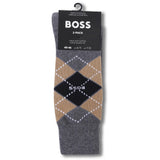 BOSS Golf Socks - RS Argyle CC - 2 Pack Grey SP26