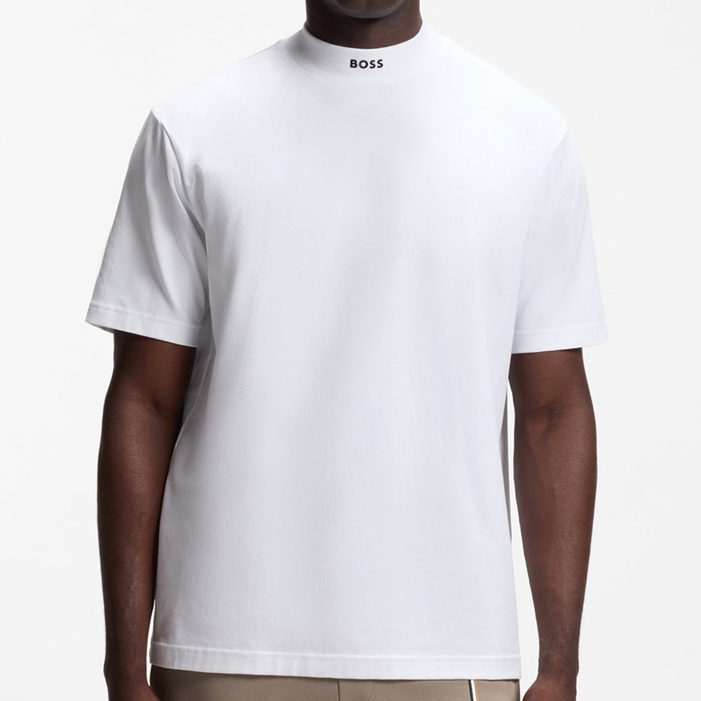 BOSS Golf T-Shirt - Tee Collar Relaxed - Bright White WI26