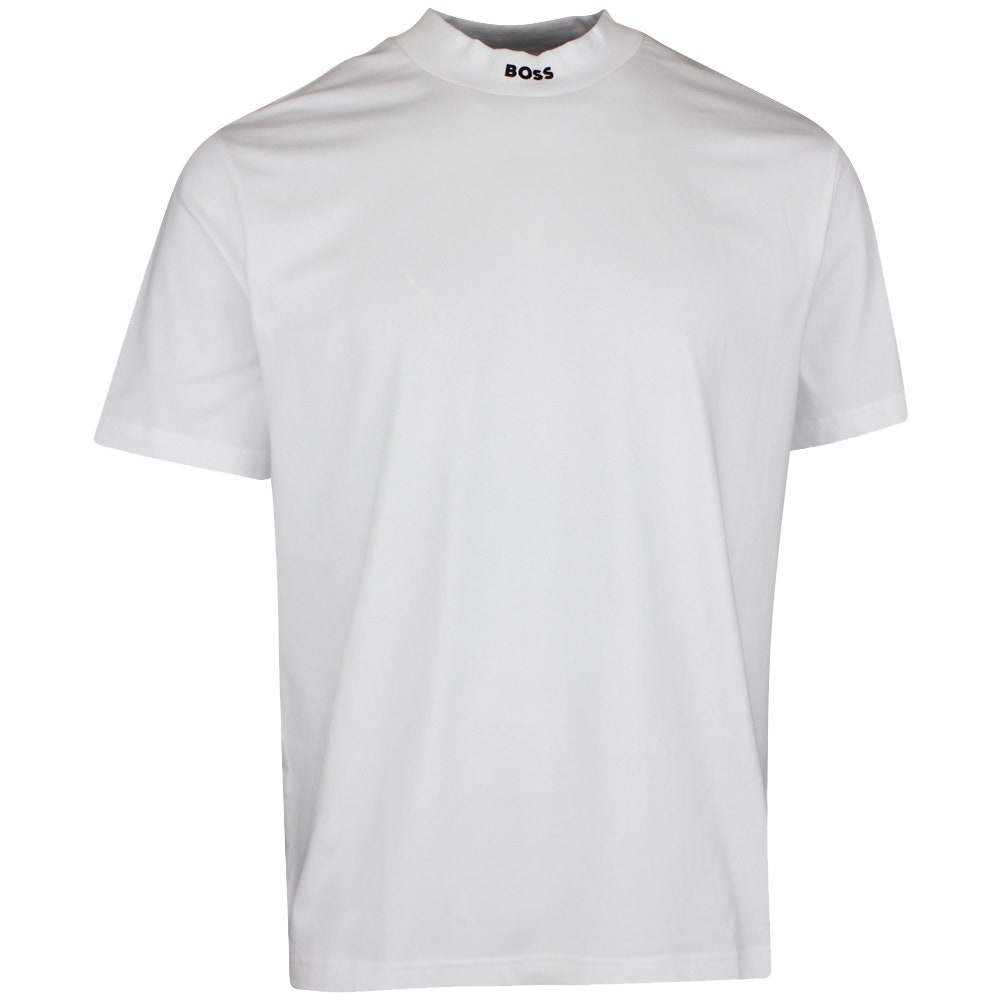 BOSS Golf T-Shirt - Tee Mock Collar Relaxed - Bright White SP26