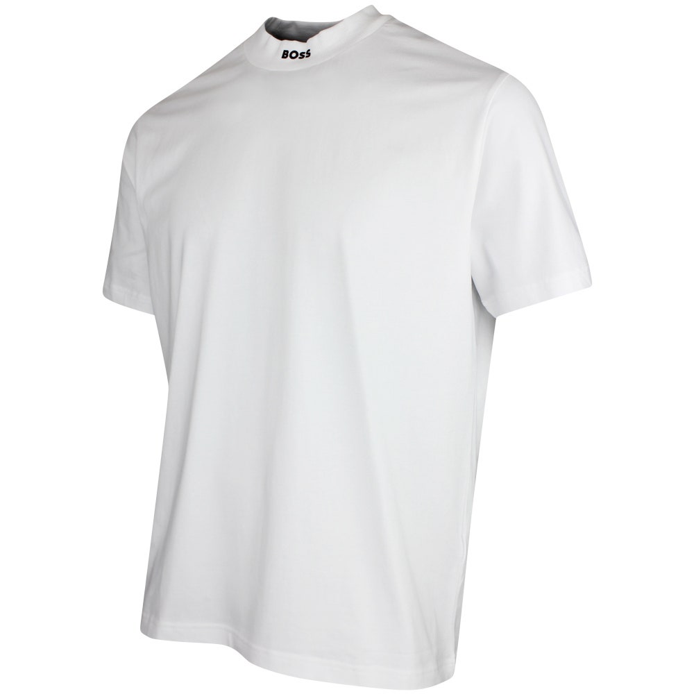 BOSS Golf T-Shirt - Tee Mock Collar Relaxed - Bright White SP26