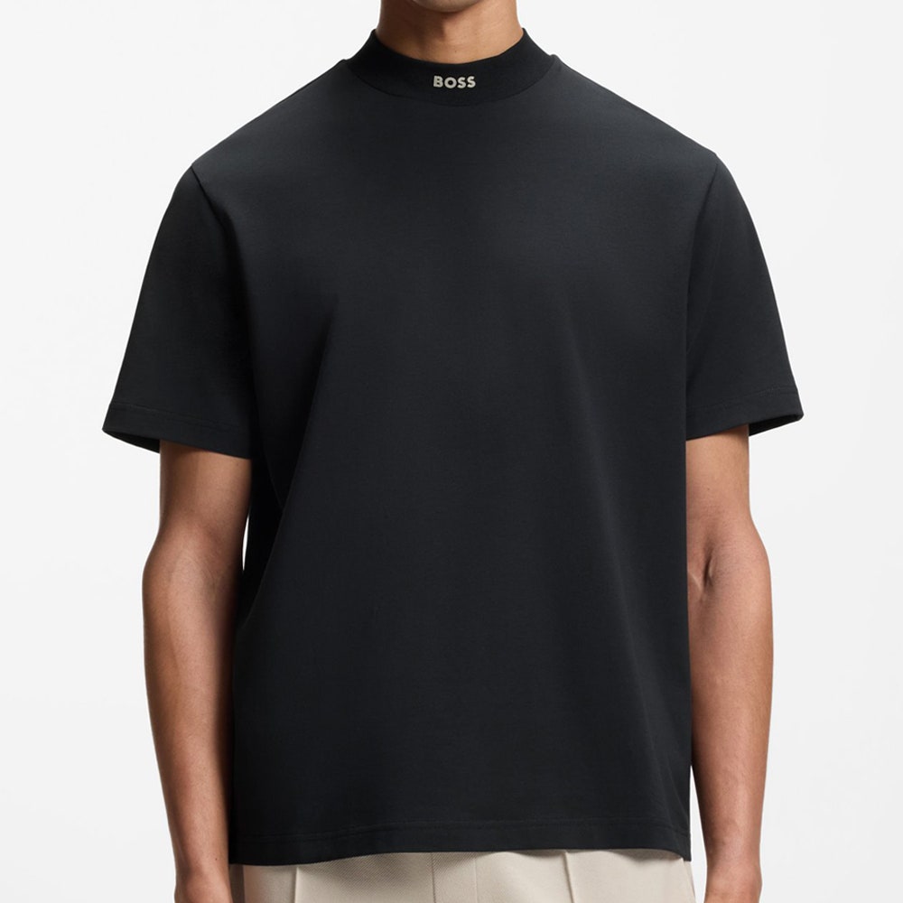 BOSS Golf T-Shirt - Tee Mock Collar Relaxed - Dark Navy SP26