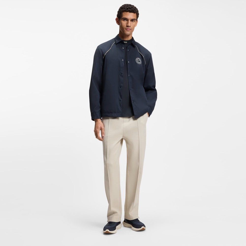 BOSS Golf T-Shirt - Tee Mock Collar Relaxed - Dark Navy SP26