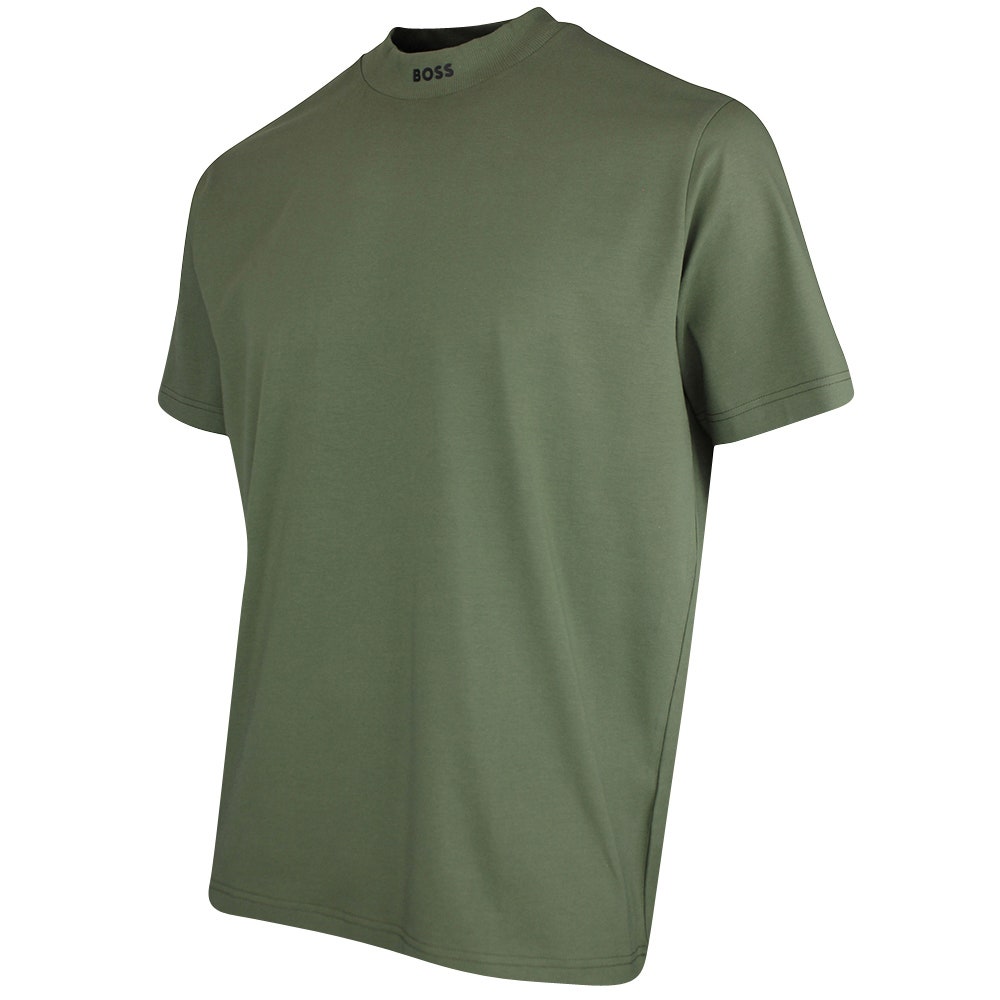 BOSS Golf T-Shirt - Tee Mock Collar Relaxed - Olive Green SP26