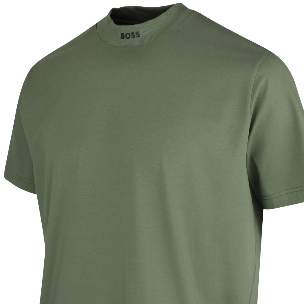 BOSS Golf T-Shirt - Tee Mock Collar Relaxed - Olive Green SP26