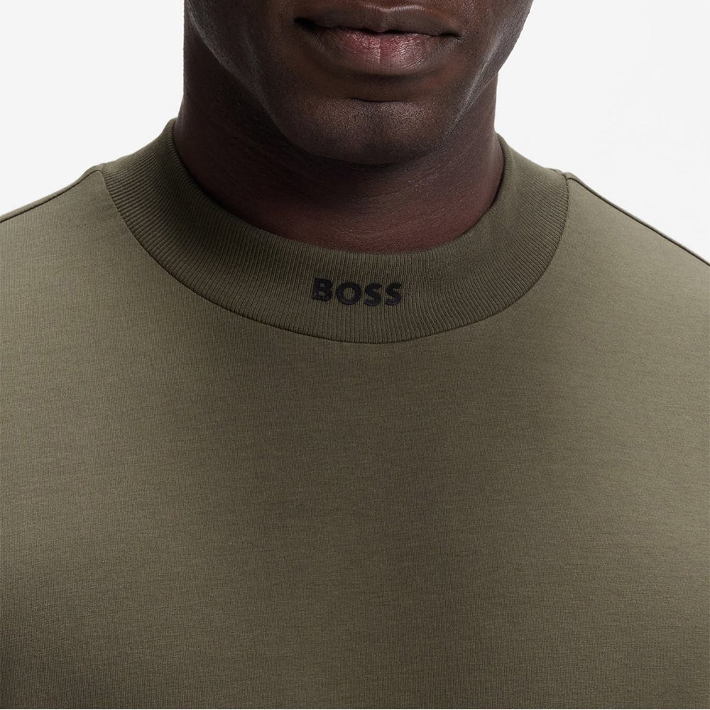 BOSS Golf T-Shirt - Tee Mock Collar Relaxed - Olive Green SP26