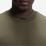 BOSS Golf T-Shirt - Tee Mock Collar Relaxed - Olive Green SP26